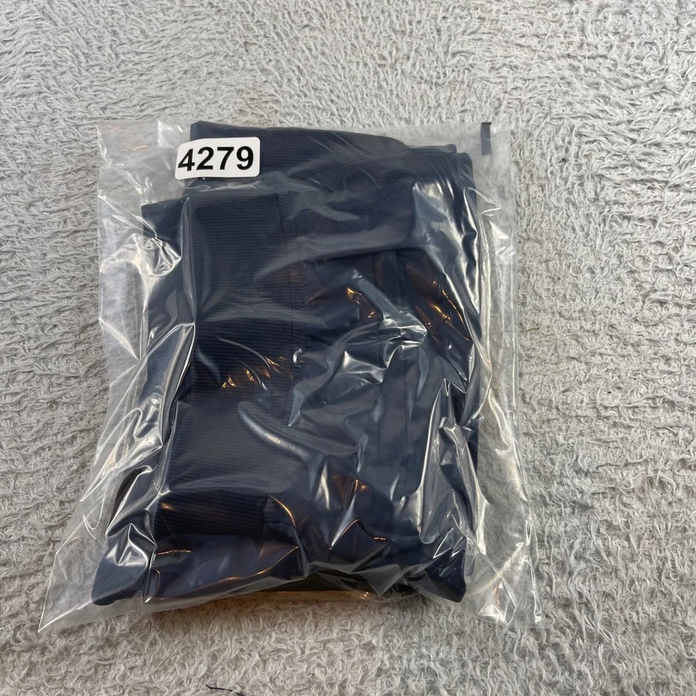 Athleta Navy Blue Ribbed Waistband Straight Leg Active Travel Pants Womens 8 - Picture 8 of 8
